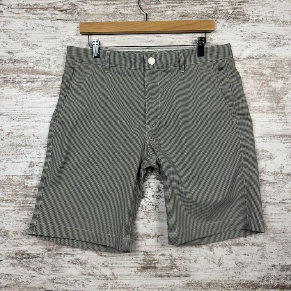 Bonobos Maide Golf Shorts Mens 33 Gray Houndstooth Performance Polyester Flat